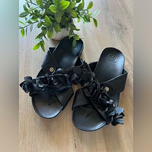 Tory Burch Women's Sandals Flip Flops Shoes Blossom Flower Logo Slide